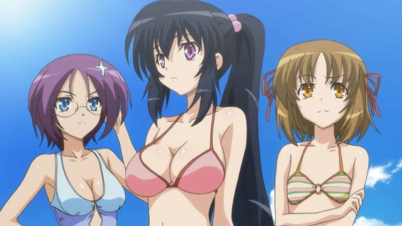 Yuu, Himari y Rinko en la playa
